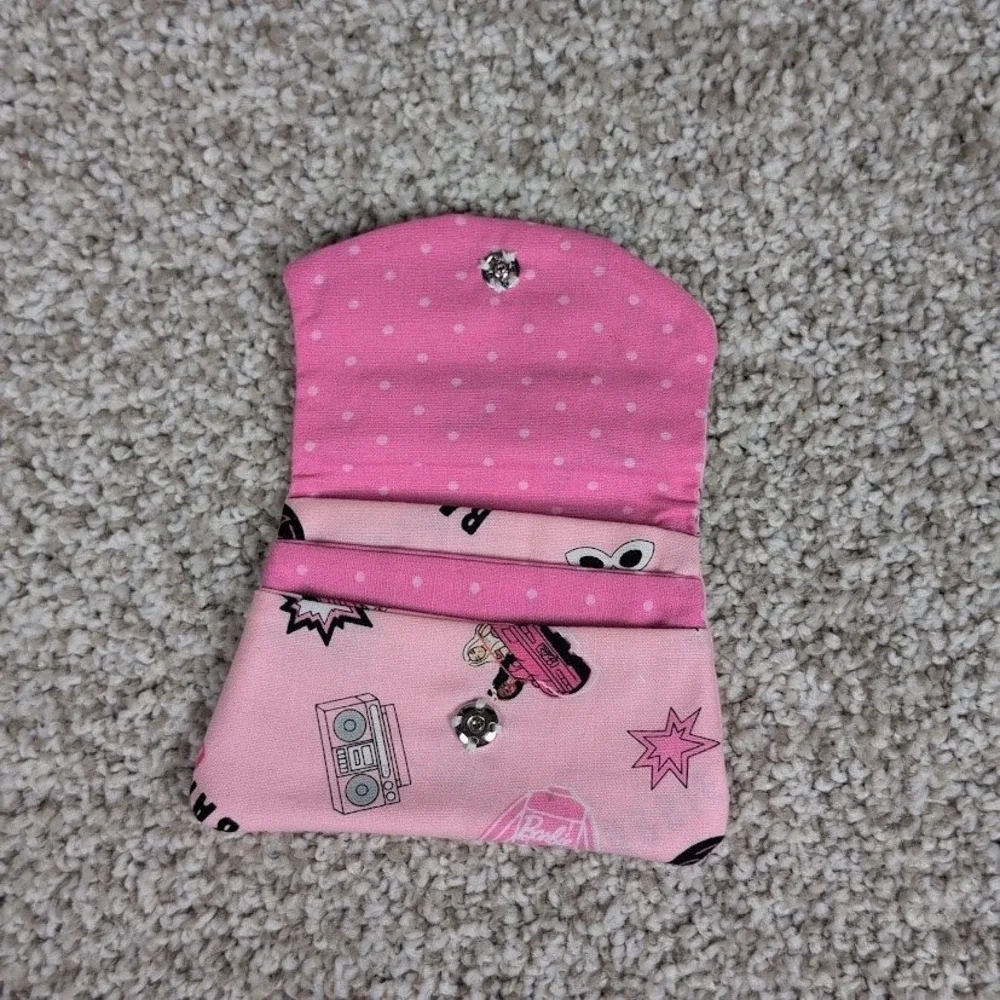 Pink Polka Dot Pocket Wallet Credit Card‎ Holder Clutch Purse